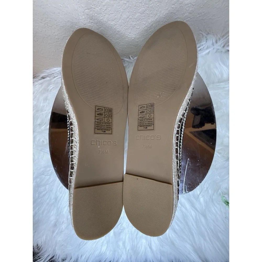 Chico's Womens Espadrille Shoe Sz 7.5 Bohemian Black‎ Comfort Slip  Resistant